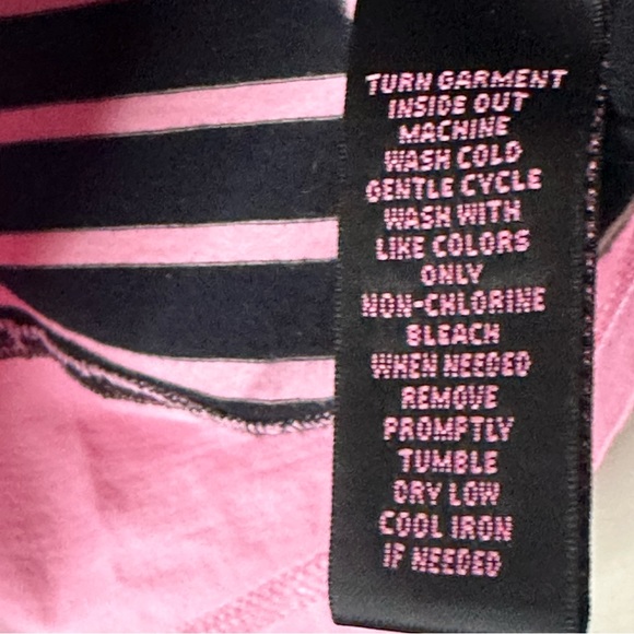 Vintage 90’s LAUREN RALPH LAUREN Top Long Sleeves Black/Pink Stripes Size PM - Picture 6 of 9